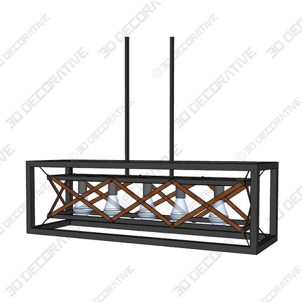 Alice House 31.5 Island Lighting,5 Light Kitchen Pendant Lighting, Dining Room Chandelier, Pool Table Light, Brown Finish AL8061-P5Â - 3D Decorative