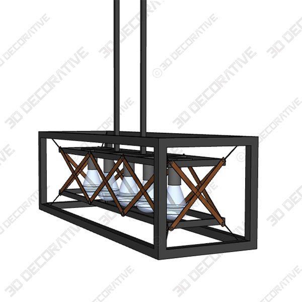 Alice House 31.5 Island Lighting,5 Light Kitchen Pendant Lighting, Dining Room Chandelier, Pool Table Light, Brown Finish AL8061-P5Â - 3D Decorative