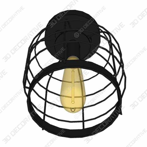 Create for Life Industrial Vintage Flush Mount Ceiling Light  - 3D Decorative