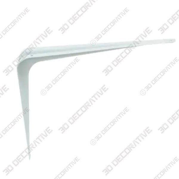 Style Selections Steel 9.06-in D x 6.54-in L x 0.98-in W White Decorative Shelf Bracket  - 3D Decorative