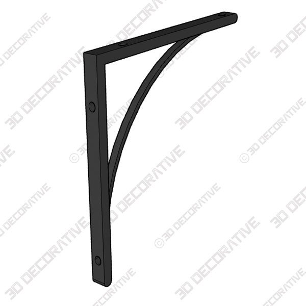 Style Selections Steel 9.06-in D x 6.54-in L x 0.98-in W White Decorative Shelf Bracket  - 3D Decorative