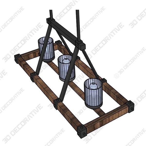 Kichler Barrington 12-in W 3-Light Distressed Black - 3D Decorative