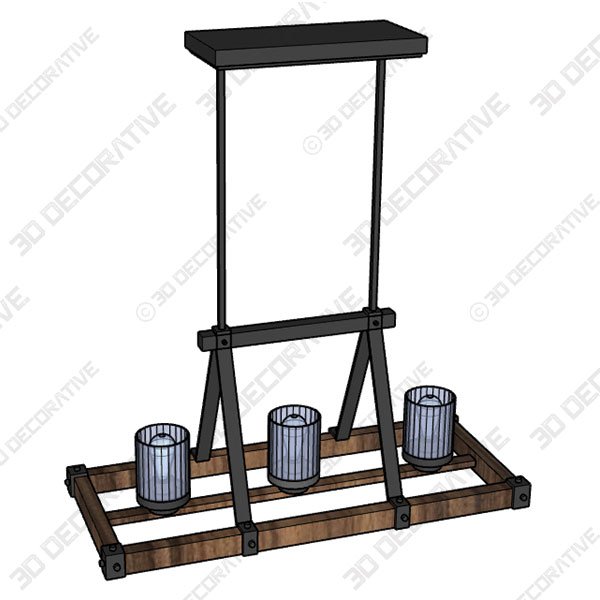 Kichler Barrington 12-in W 3-Light Distressed Black - 3D Decorative