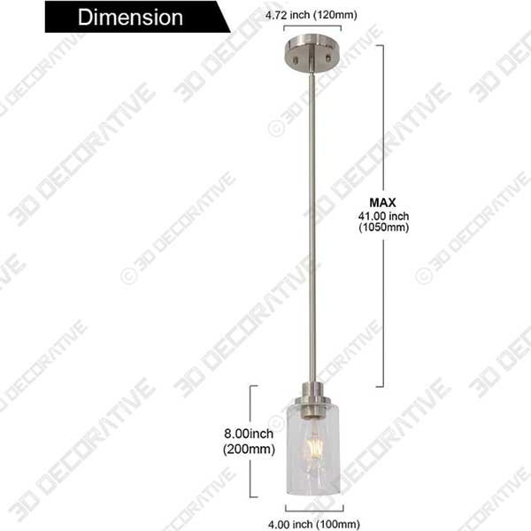 TODOLUZ Modern Chandelier 1 Light - 3D Decorative