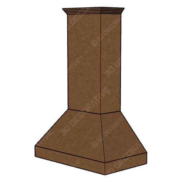 Zline 8597C-36 Designer Copper Wall Range Hood With Crown Molding 36- 3D Decorative