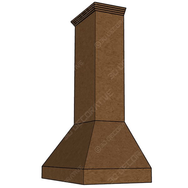 Zline 8597C-36 Designer Copper Wall Range Hood With Crown Molding 36- 3D Decorative