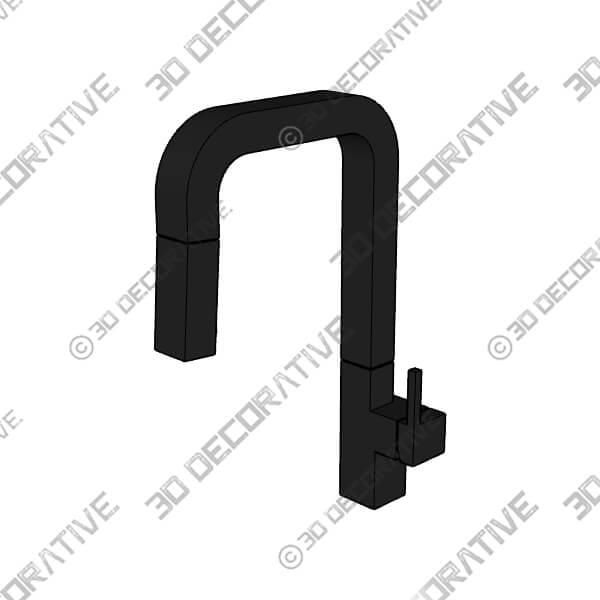 Matte Black Junction Pull Down Sprayer Kitchen Sink Faucet, Single Handle Kitchen Faucet (Part number - 3D Decorative