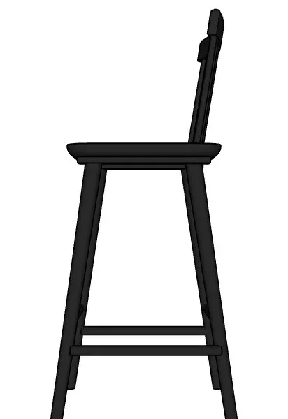 Baggett Solid Wood Counter Stool 3D Model