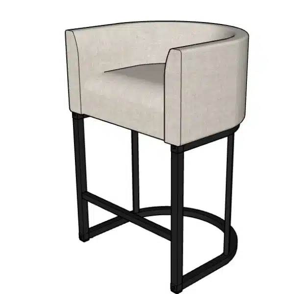 Black Bechtold Upholstered 27 Counter Stool 3D Decorative