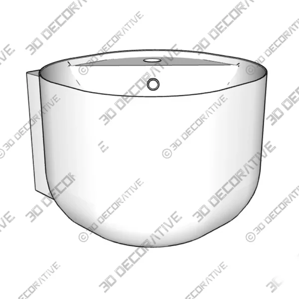 Dieppe Ceramic Wall mount Rectangular Modern Glossy White Bathroom Sink 3D