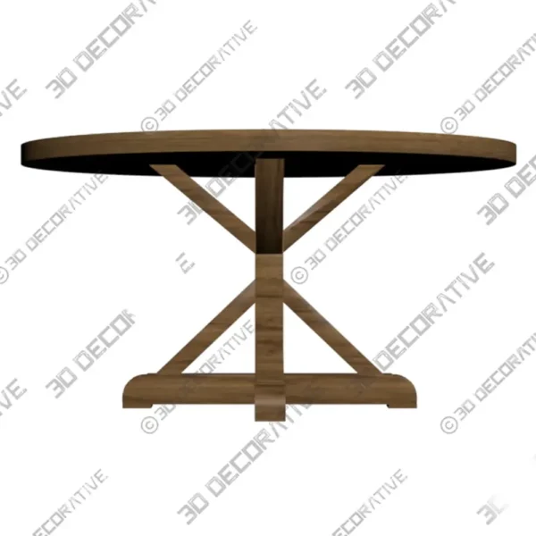 Light Distressed Natural Ashbaugh Round Dining Table 3D Digital Files