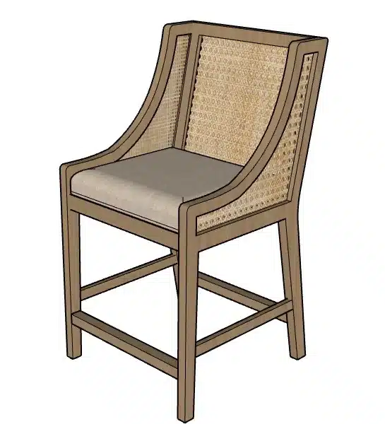 Lonny Solid Wood 25.5 Counter Stool 3D Decorative