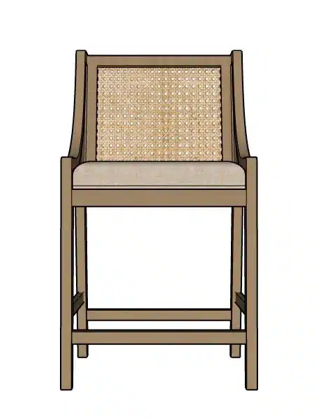 Lonny Solid Wood 25.5 Counter Stool 3D Model