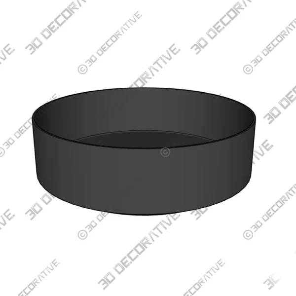 Stainless Steel Vessel Round Black Bathroom Sink with Faucet and Drain 3D Decorative