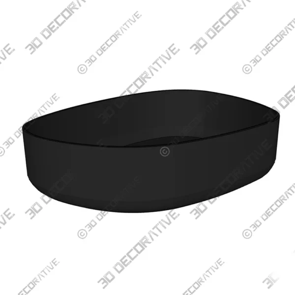 Zermatt Vitreous China Vessel Irregular Modern Matte Black Bathroom Sink1