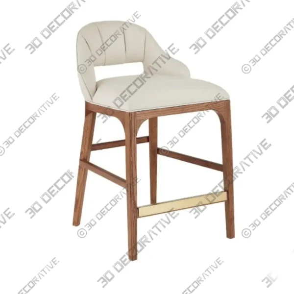 Inga Counter Stool in Modern Sculptural Wood Design