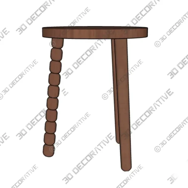 Rustic Wooden Stool or Plant Stand for Indoor Use 3D SketchUp