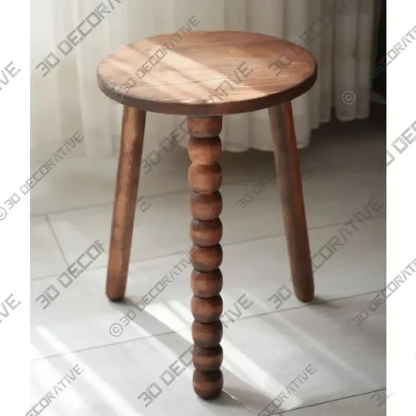 Rustic Wooden Stool or Plant Stand for Indoor Use