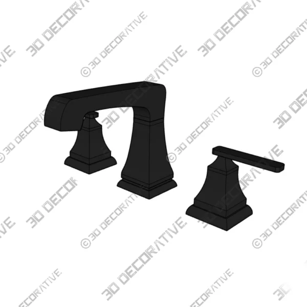 Ashlyn Matte Black Widespread Bathroom Faucet – 3D Models