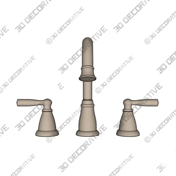 Banbury Widespread High Arc Bathroom Faucet 3D Decorative