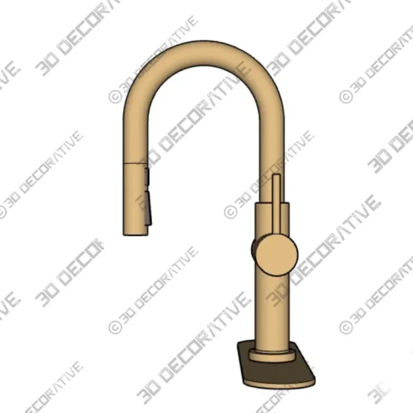 Brass Kohler Crue Single Handle Pull Down Kitchen Faucet – 3D Models