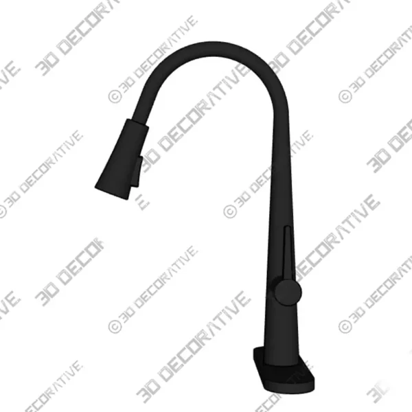 Bryton Matte Black Kitchen Faucet 3D Models