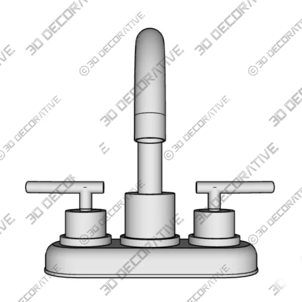 Dorset Centerset Double Handle High Arc Bathroom Faucet 3D Decorative