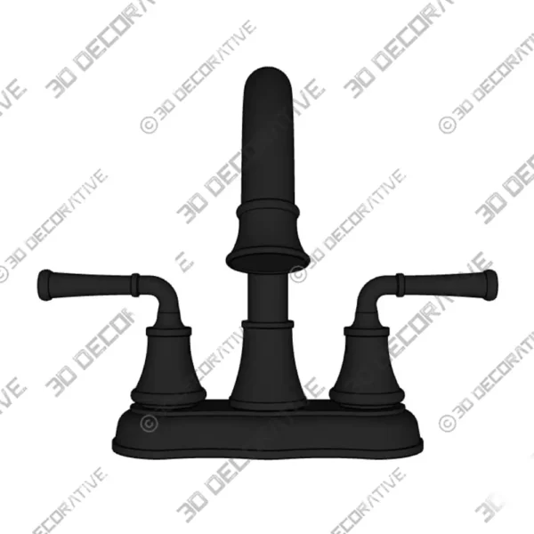Dunston Centerset Double Handle High Arc Bathroom Faucet 3D Decorative