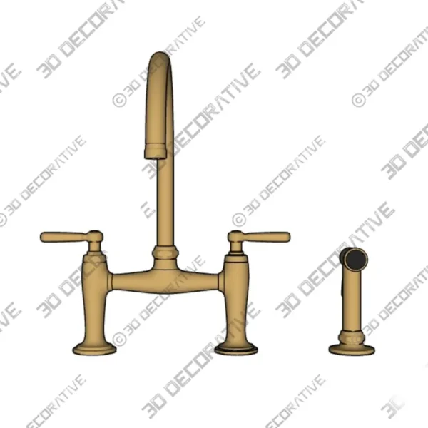 Edalyn By Studio McGee Double Handle Bridge Kitchen Faucet 3D Decorative