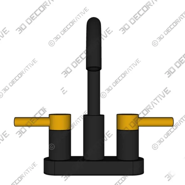 Harlow Black and Brushed Gold Centerset 2 Handle Bathroom Faucet 3D Models