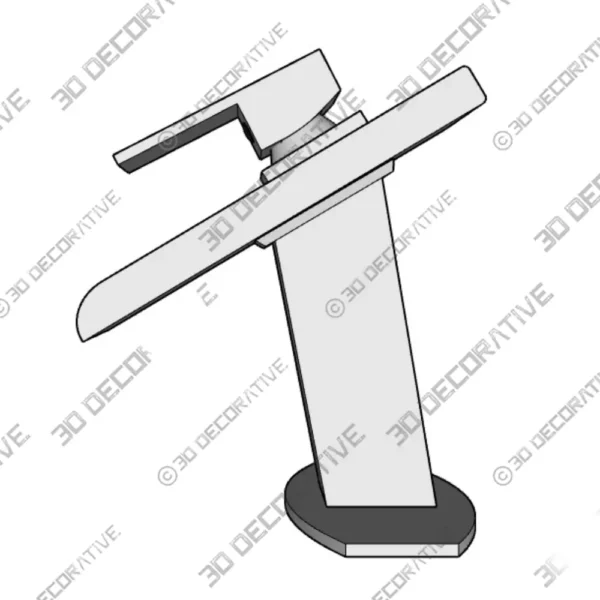 LED Waterfall Spout Single Hole Bathroom Faucet – 3D Models