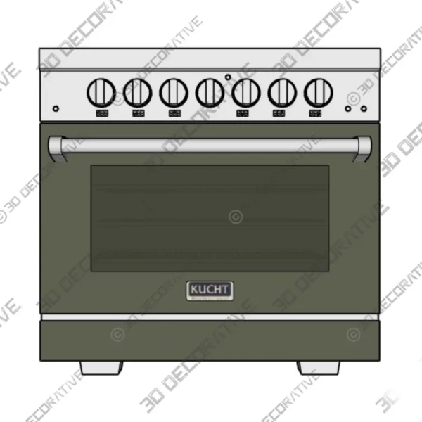 36 Freestanding Natural Gas Range Olive Green 3D Decorative