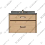 Ashbury 30 Wall Mount Vanity Natural White Oak Floating Design - 3D Decorative Ashbury 30 Wall Mount Vanity Natural White Oak Floating Design 3D Decorative