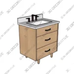 Ashbury 30 White Oak Vanity with Integrated Stone Basin - 3D Models Ashbury 30 White Oak Vanity with Integrated Stone Basin 3D Models