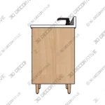 Ashbury 30 White Oak Vanity with Integrated Stone Basin - 3D SketchUp Ashbury 30 White Oak Vanity with Integrated Stone Basin 3D SketchUp