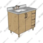 Ashbury 36 White Oak Vanity Left Sink Configuration - 3D Models Ashbury 36 White Oak Vanity Left Sink Configuration 3D Models